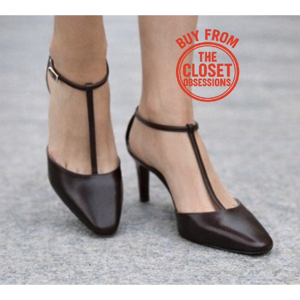 ZARA Leather Ankle Strap Heels NWT